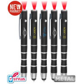 Union Printed, All Metal Red LED Flashlight Stylus Pen